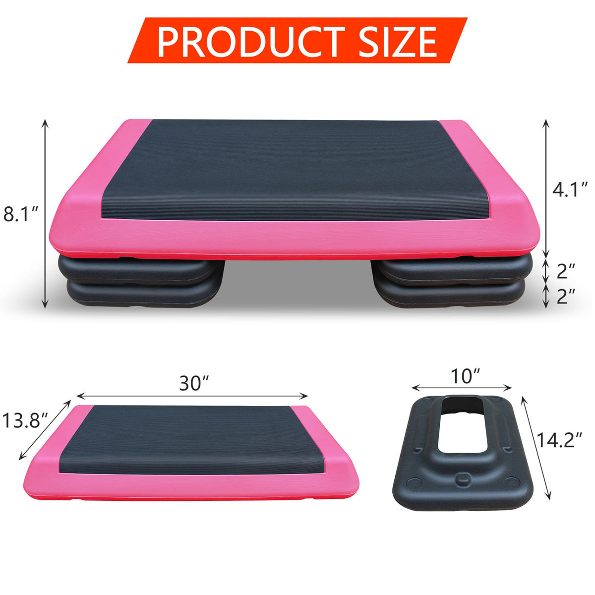 43" Adjustable Aerobic Step Platform with 4 Risers, 550 LBS Capacity Z52088