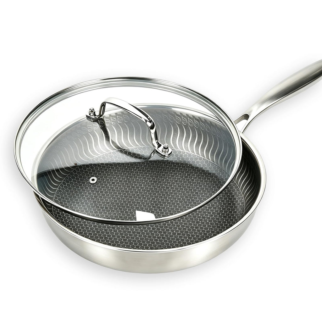 11 IN Glass Lid with Stainless Steel Handle J702