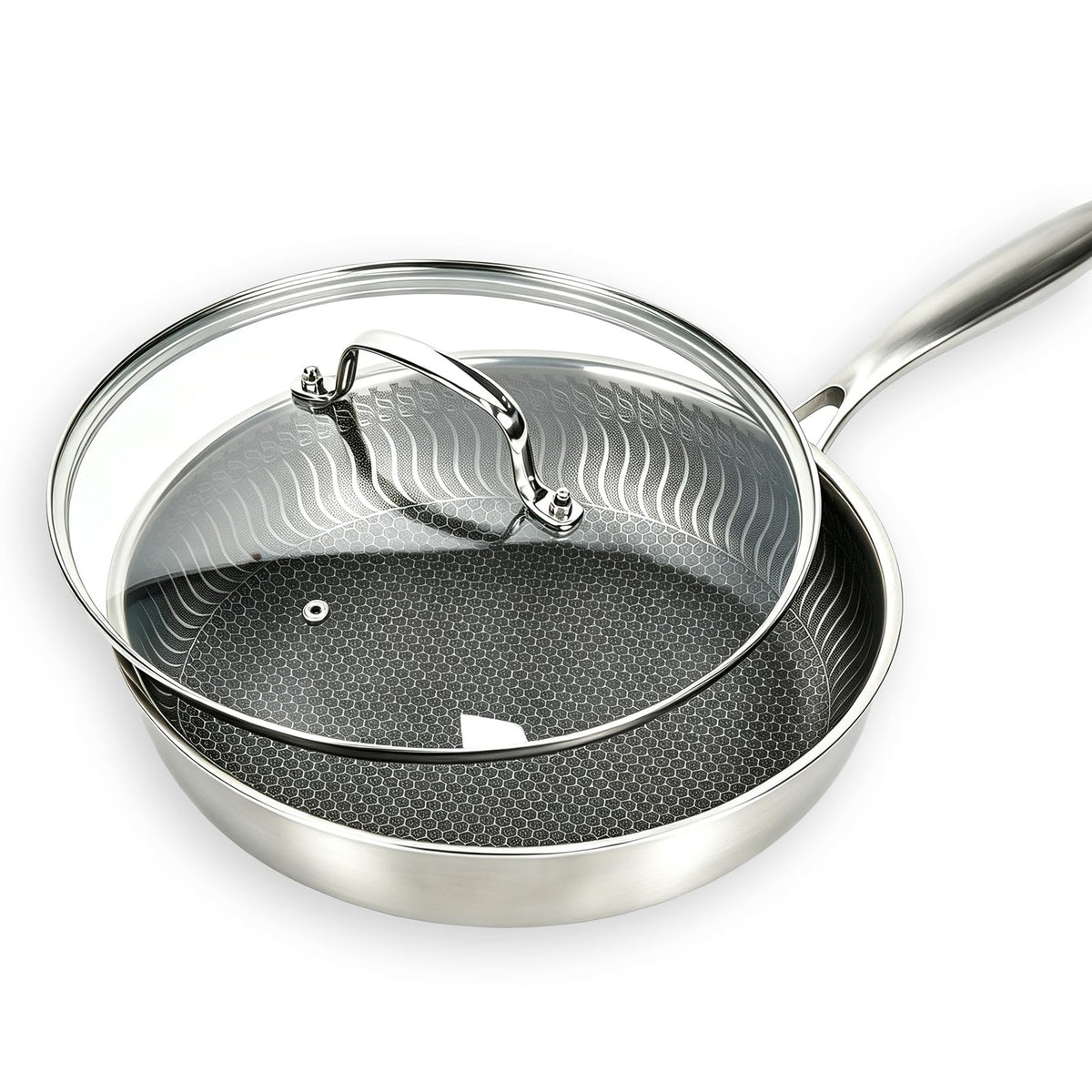11 IN Glass Lid with Stainless Steel Handle J702