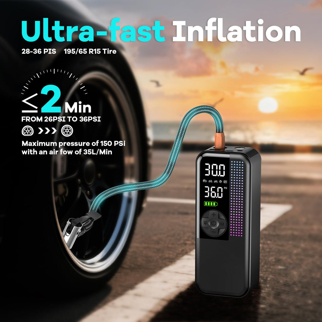 150PSI Portable Cordless Tire Inflator Air Compressor G235