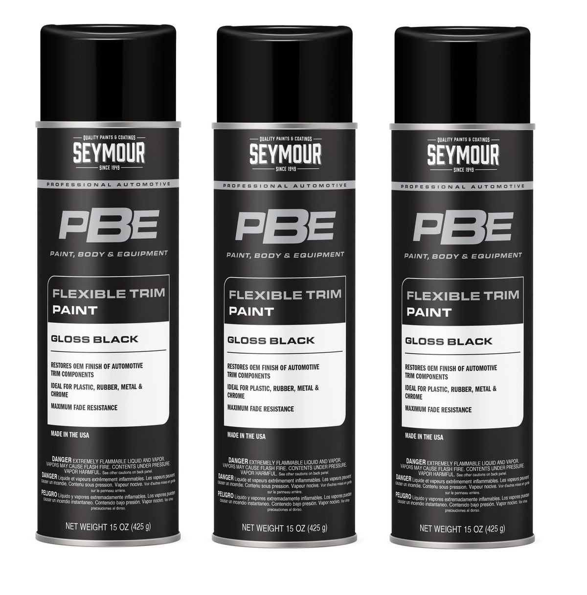 Gloss Black Trim Spray Paint 15 oz 3-Pack T471