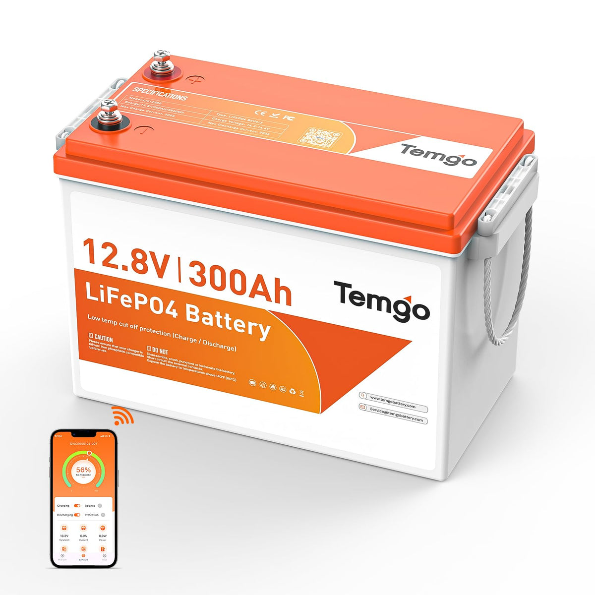 12V 300Ah LiFePO4 Lithium Battery V100