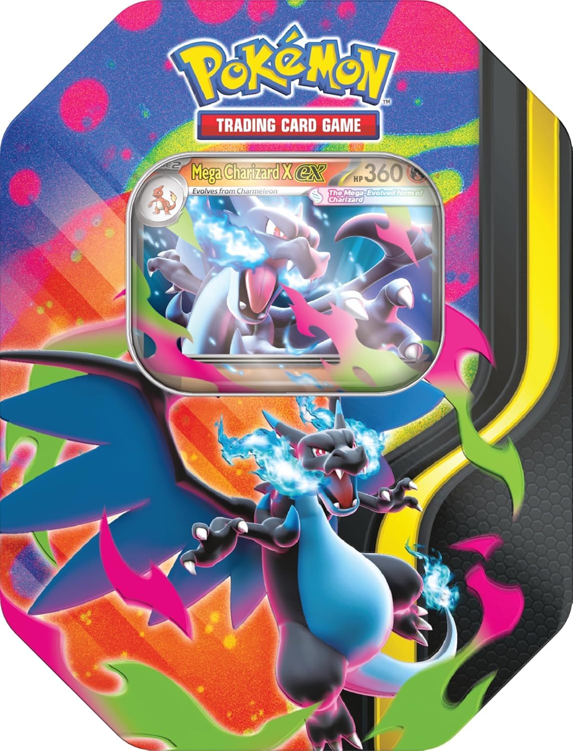 Pokémon TCG Mega Charizard ex Promo Card and Tin with 4 Packs J4227