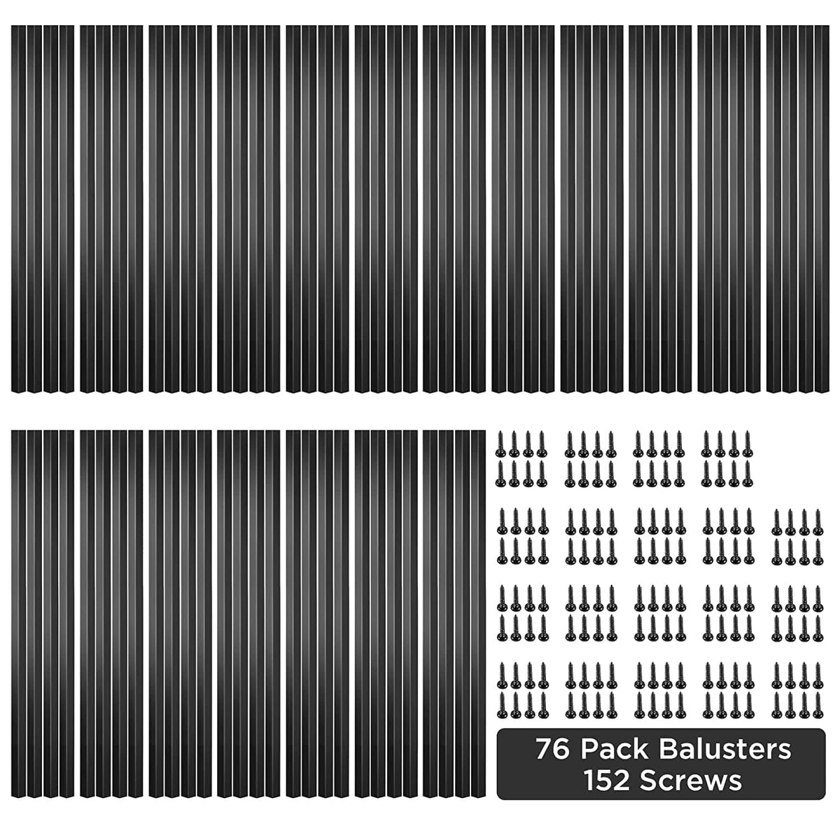 101 Pack 32" Black Metal Balusters S48226