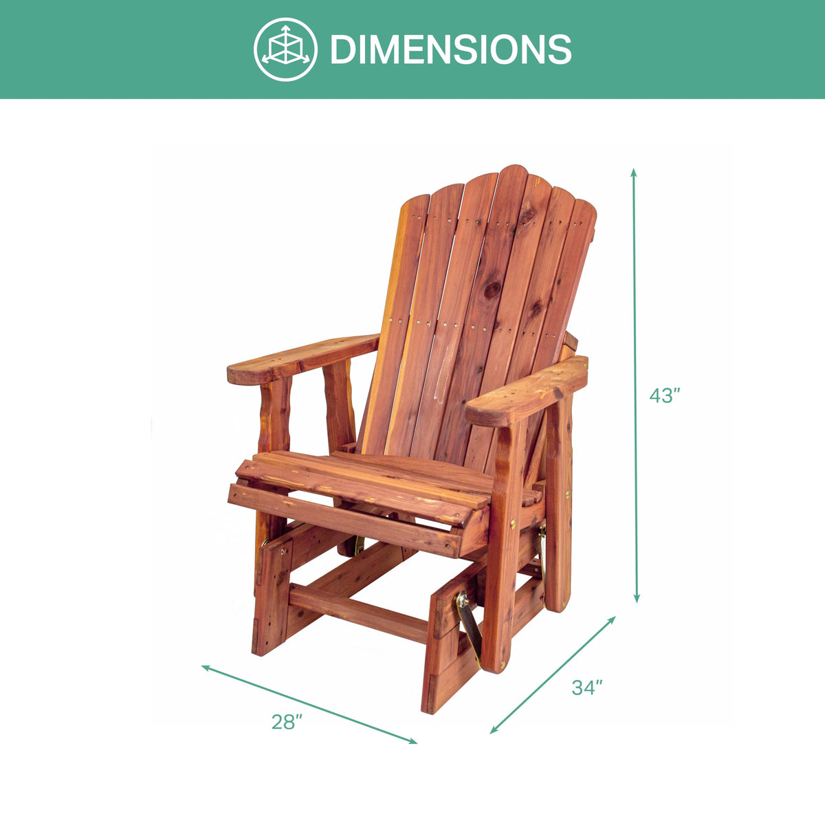 Cedar Adirondack Glider Y53687