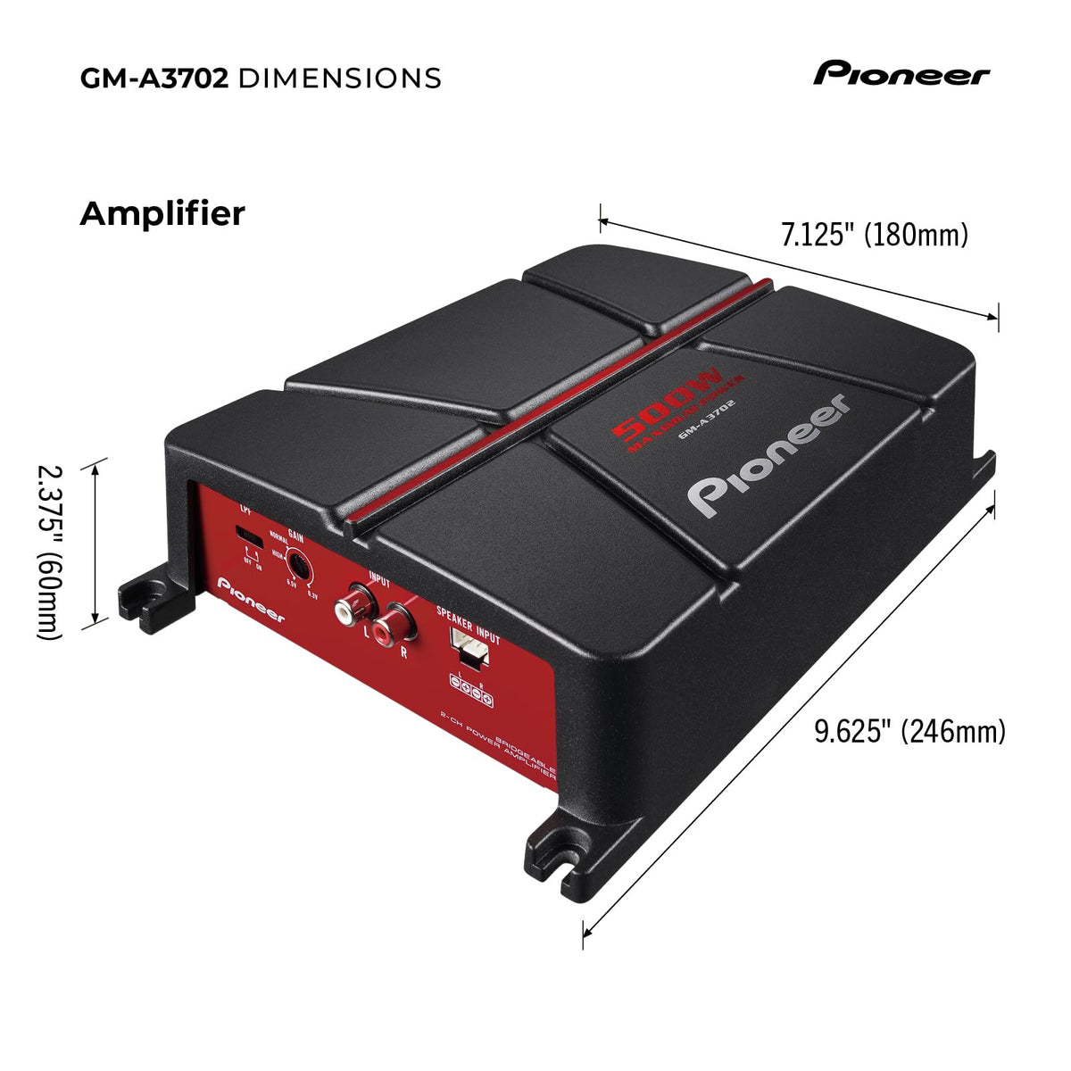 500W Max Class AB 2-Channel Car Amplifier D19283