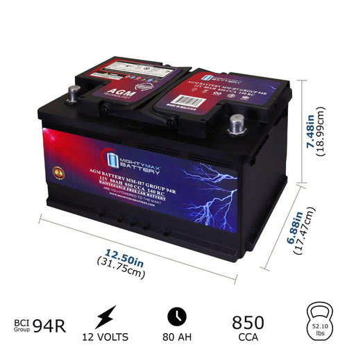 12V 80AH 850 CCA Replacement Battery U55555