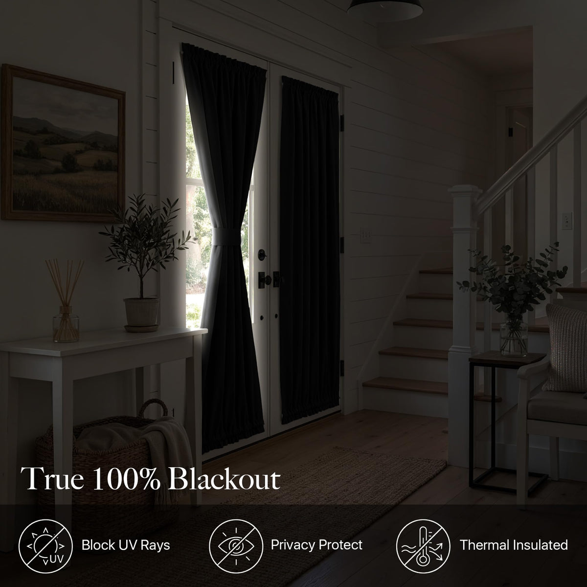 100% Blackout French Door Curtain Z440569