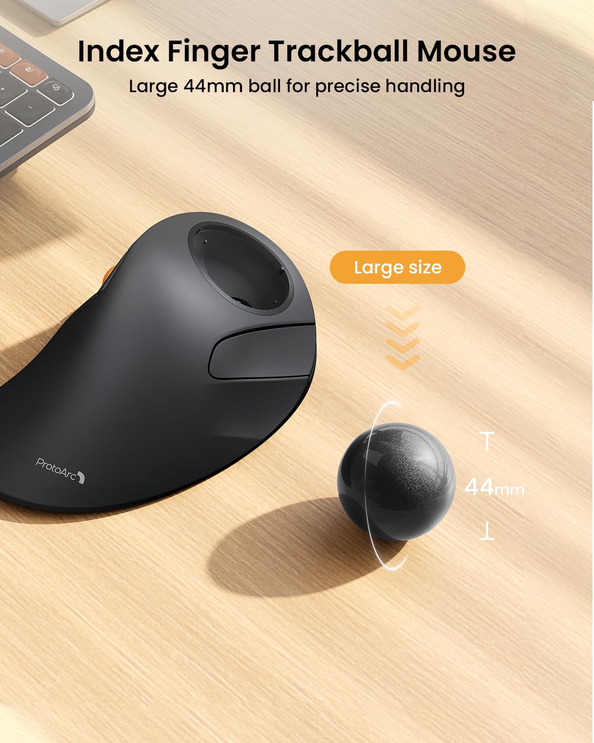 Wireless Bluetooth Trackball Mouse, Gray C71806