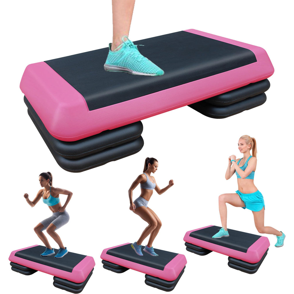 43" Adjustable Aerobic Step Platform with 4 Risers, 550 LBS Capacity Z52088