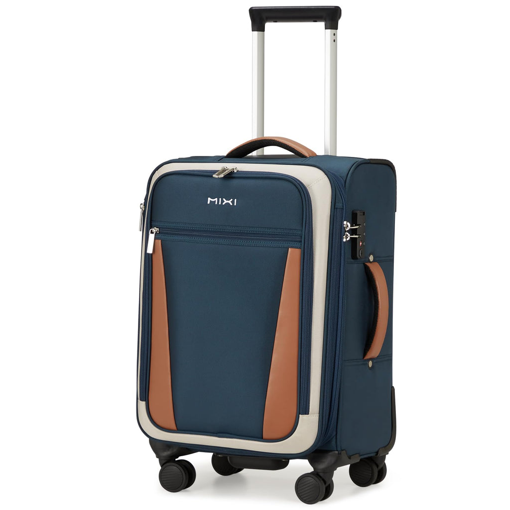 20 Inch Expandable Softside Carry On Luggage with Front Pocket P243