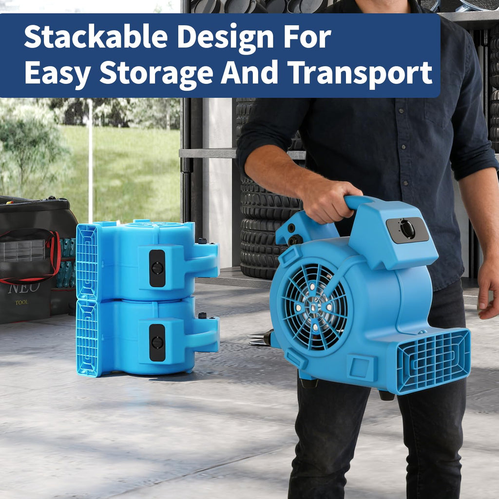600 CFM Portable Air Mover Blower Fan with 3 Speeds F984