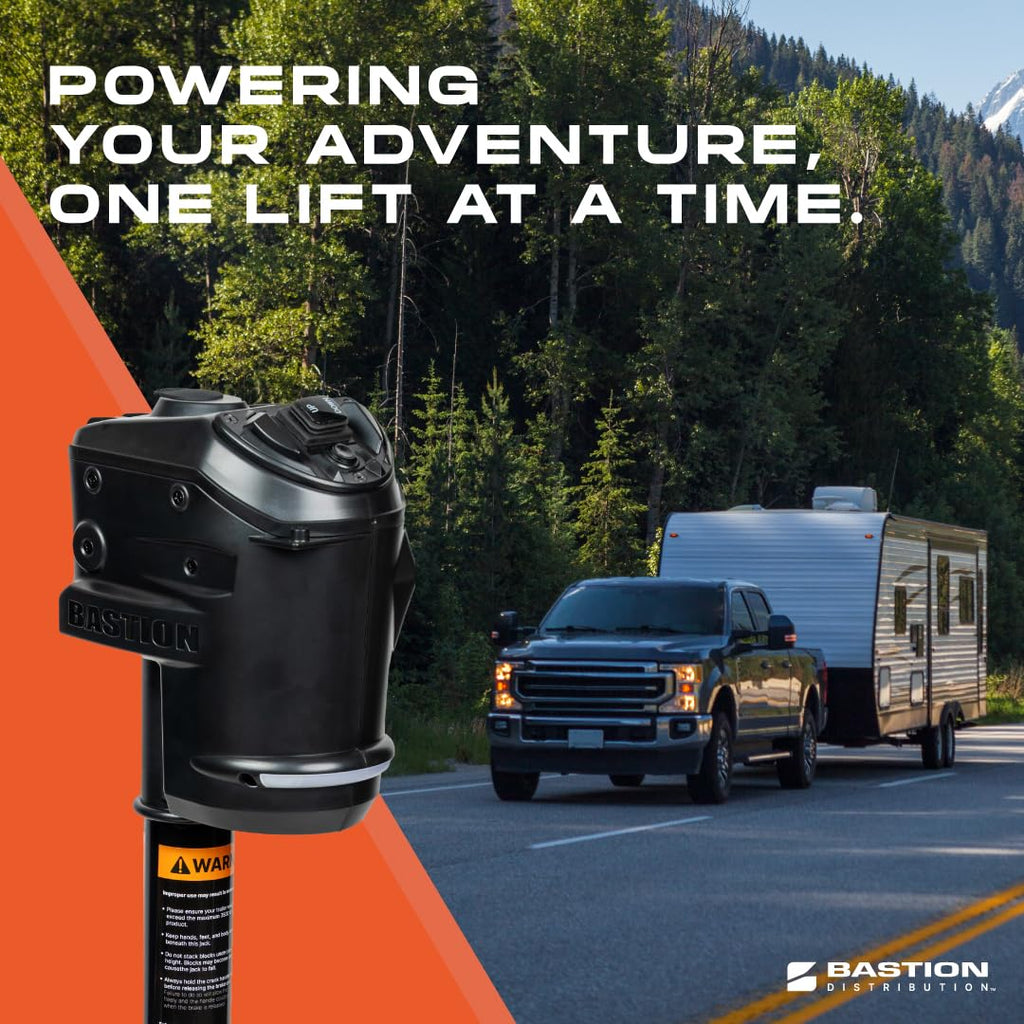 Black 3500 lb Electric Trailer Jack with Cover N873