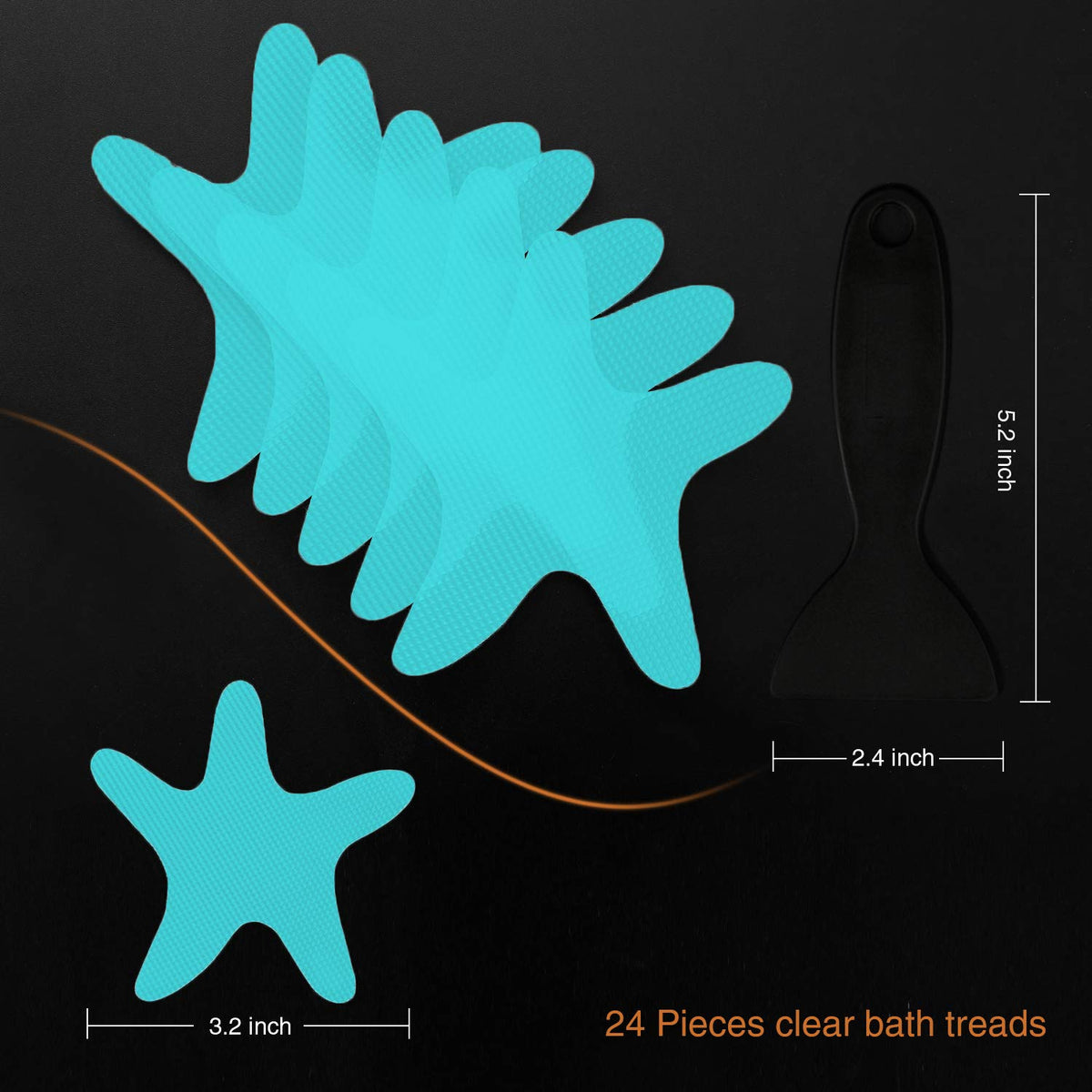 Blue Non Slip Bathtub Stickers 24PCS H6367
