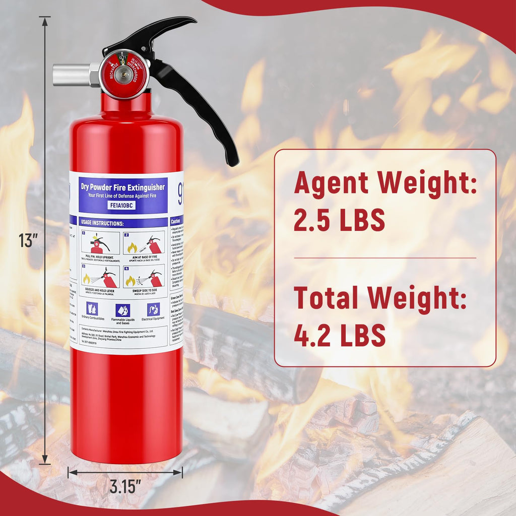 2 Pack 2.5LB ABC Dry Powder Fire Extinguisher Y126466