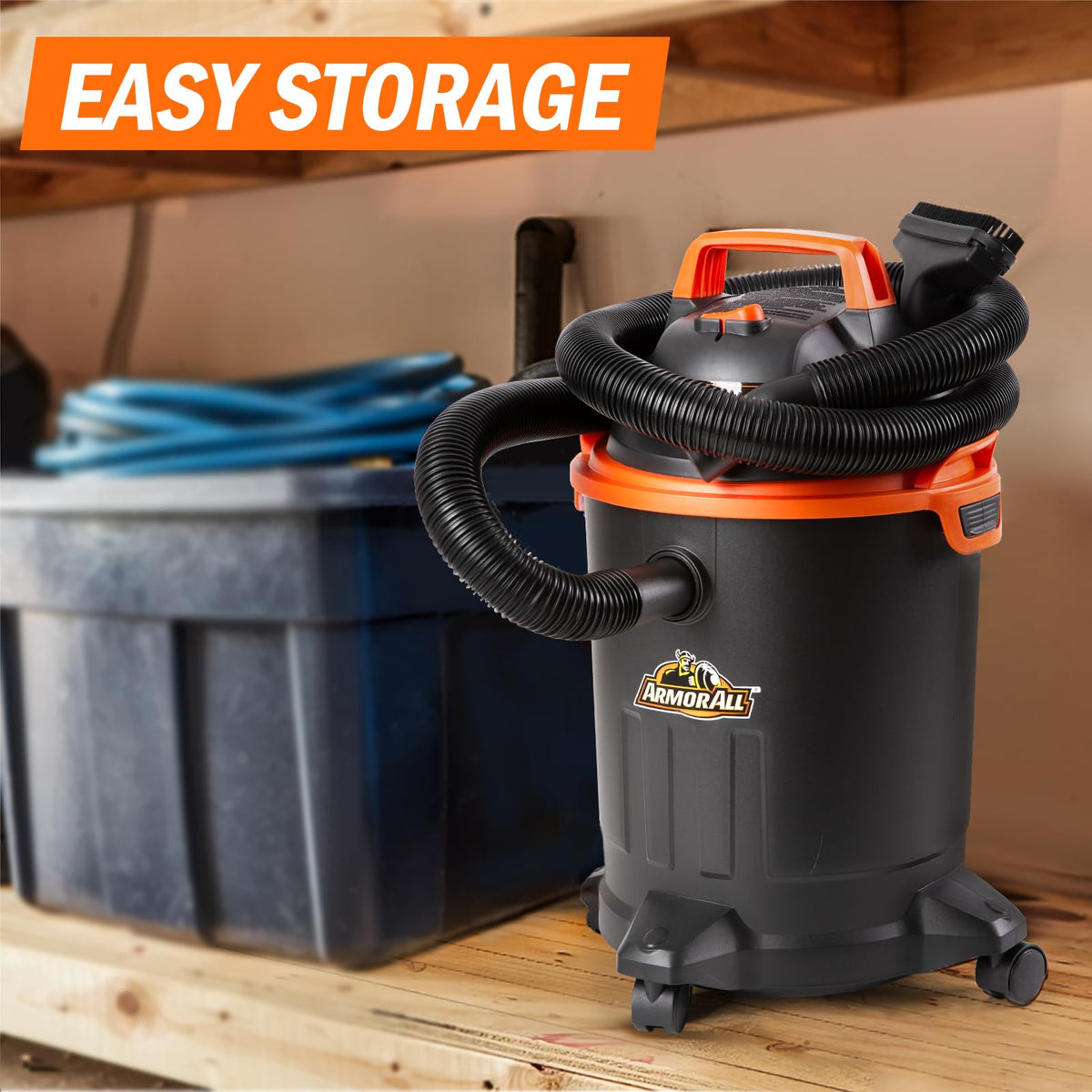 4 Gallon Wet/Dry Vac 2.0 Peak HP Shop Vacuum with Nozzles & Brush J7882