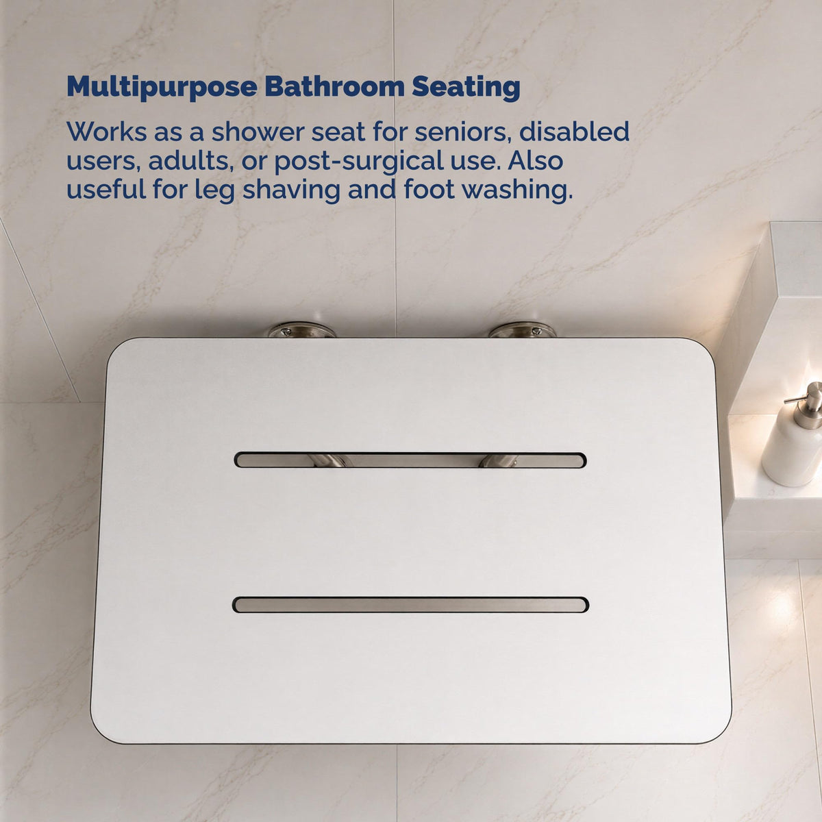 Wall Mounted Phenolic Folding Shower Seat with Legs G984