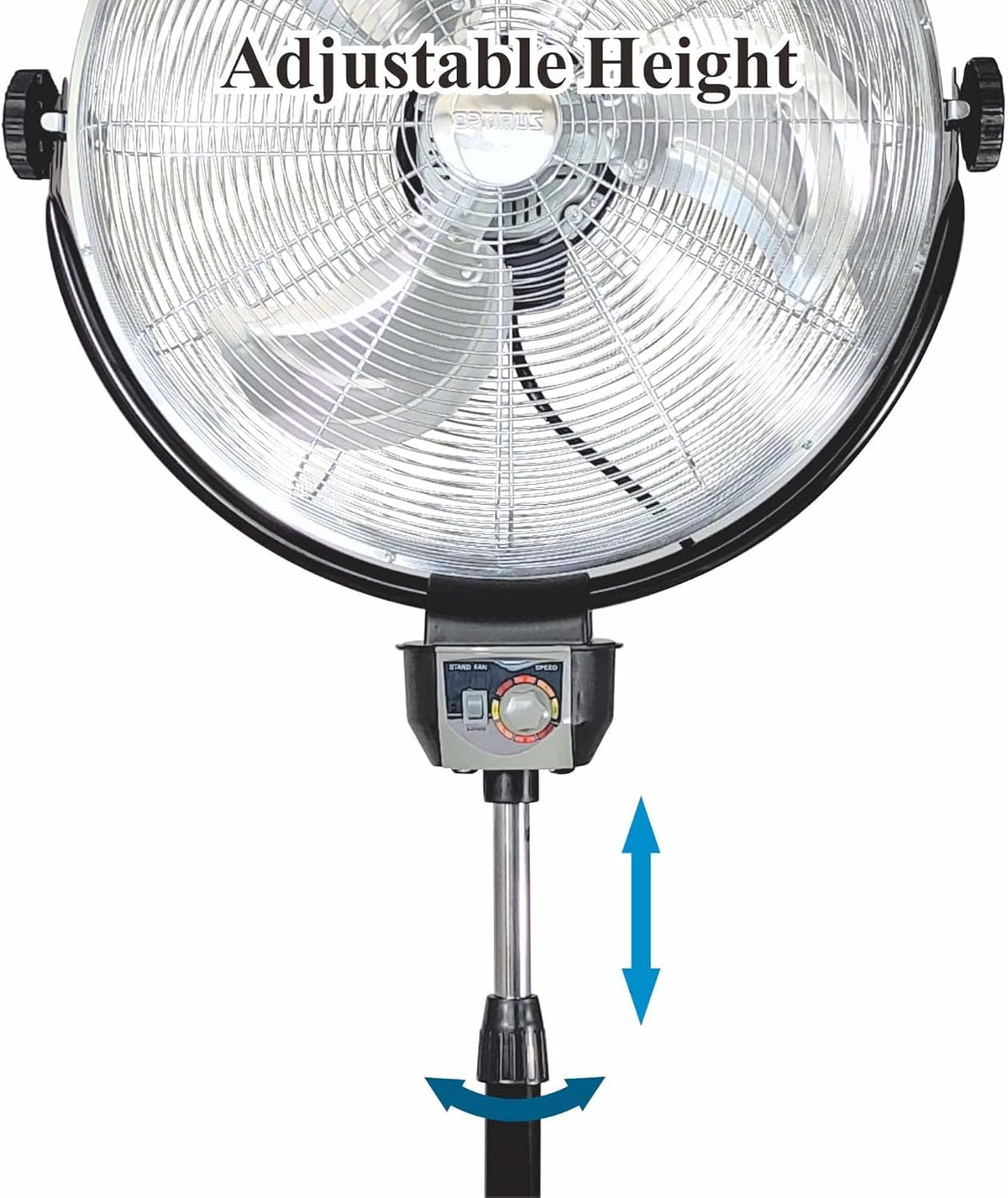 20" 3-Speed Metal Oscillating Stand Fan with Chrome Grill A159484