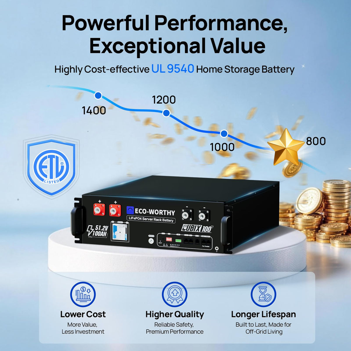 48V 200Ah LiFePO4 Lithium Battery L435277