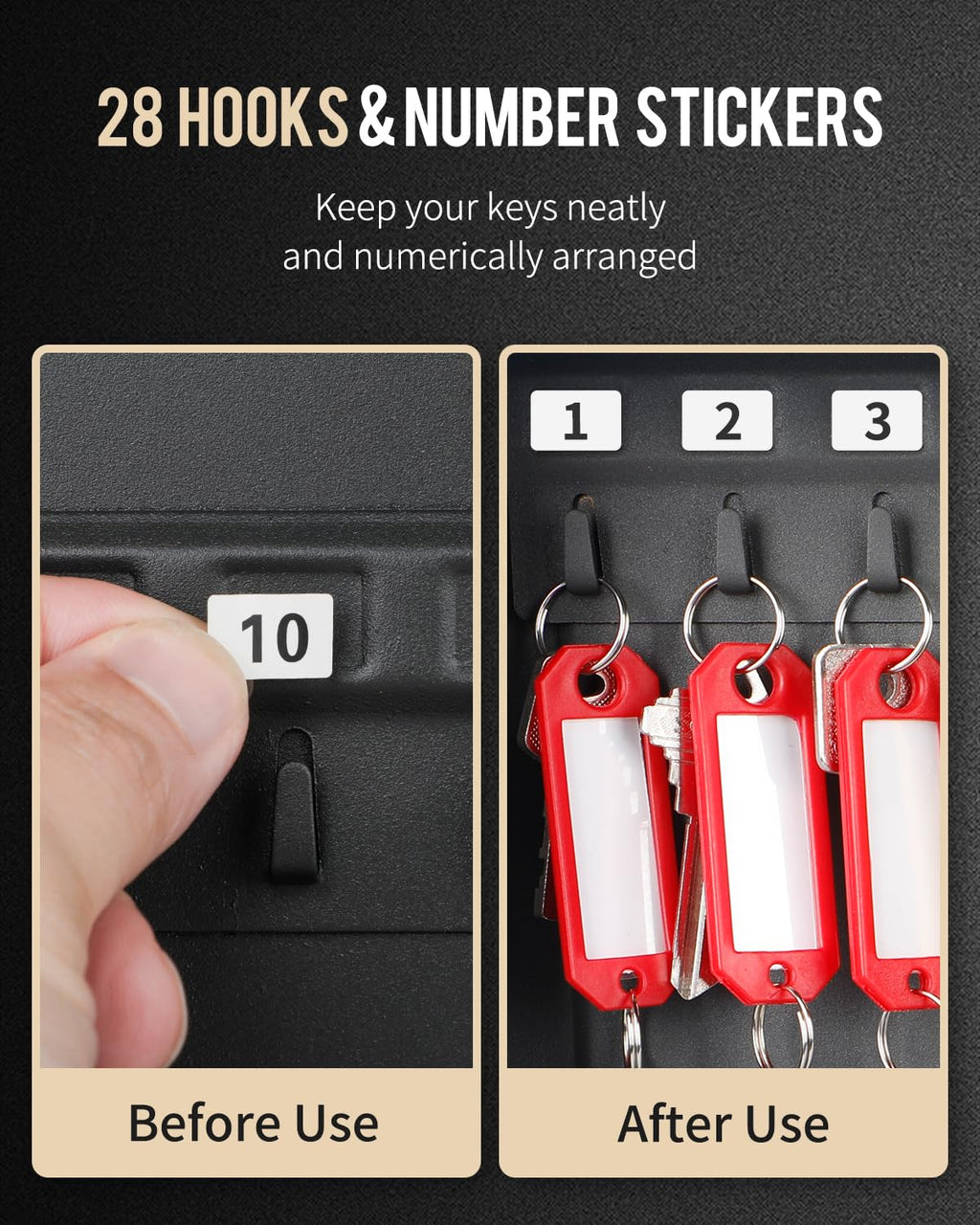 Black Steel Key Cabinet with Combination Lock B914