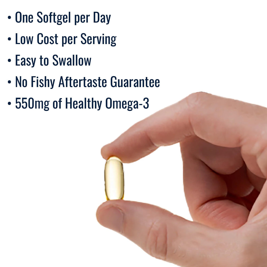 Omega-3 Fish Oil 550mg 120 Servings Wild Caught Alaska Pollock Triglyceride Form X7430