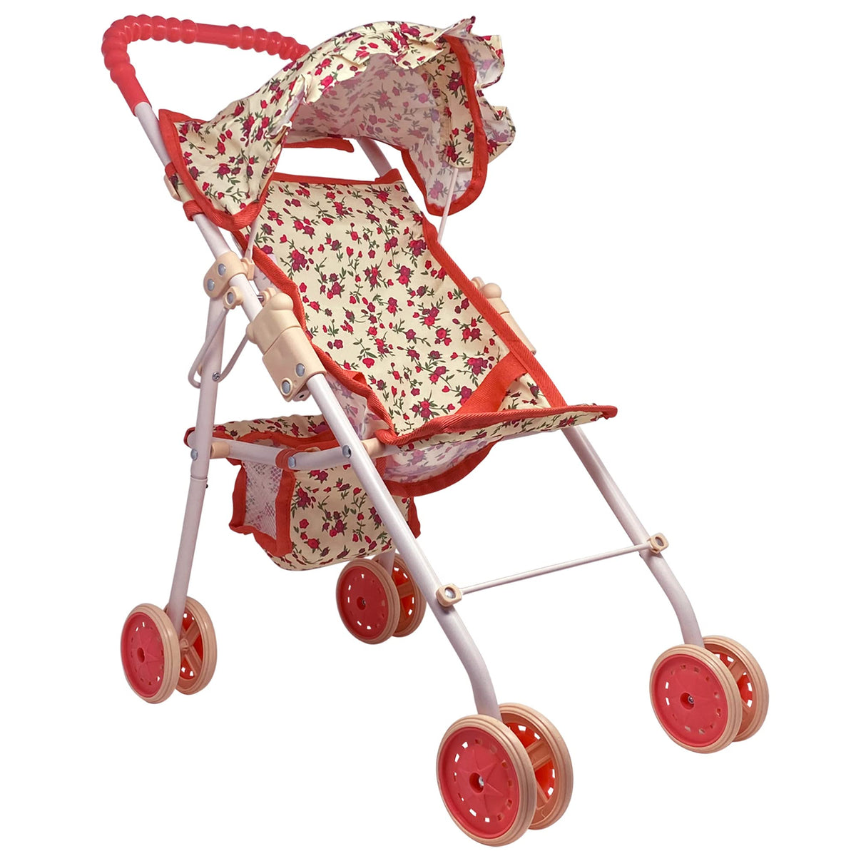 Baby Doll Stroller with Storage Basket, Foldable Frame, Canopy, Seatbelt Z4092