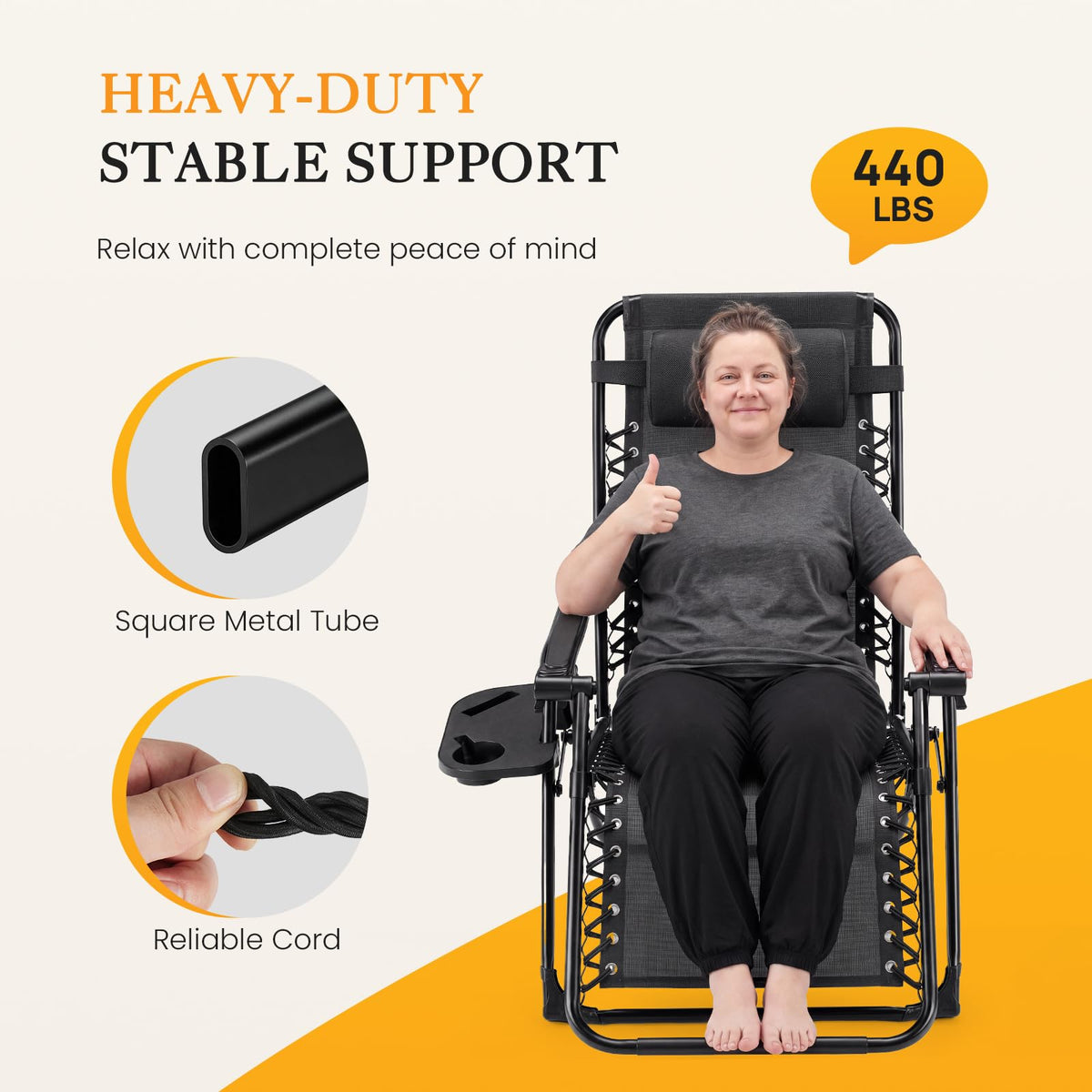 Zero Gravity Chair with Cup Holder Trays J5080