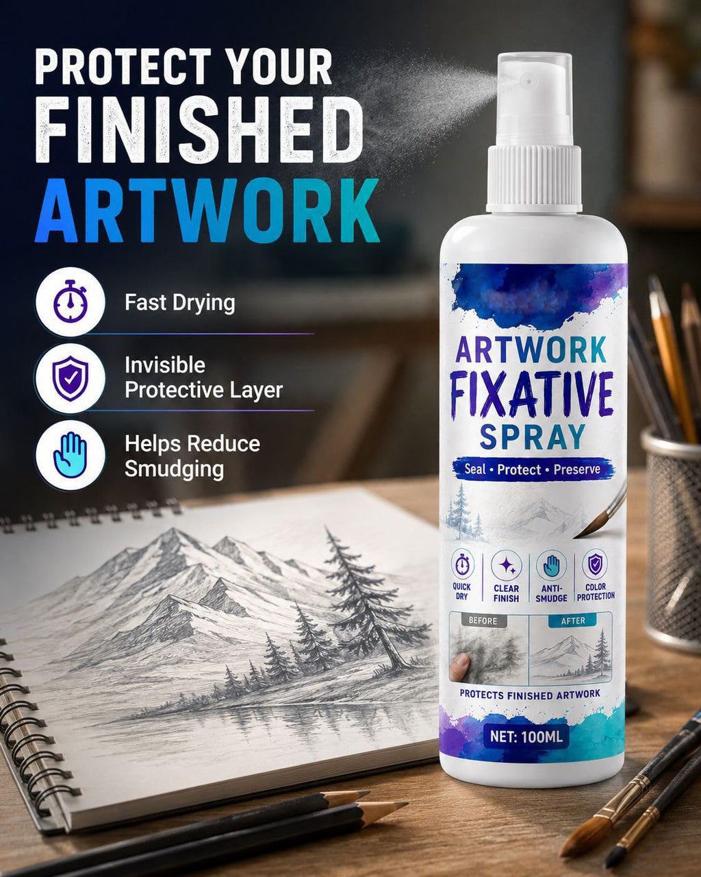 100ml Workable Fixative Spray J120