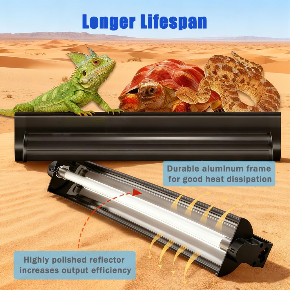15W T8 UVB 10.0 Reptile Light Fixture Combo Kit B41566