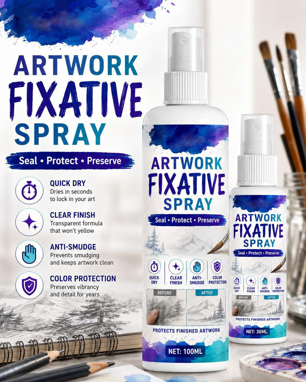 100ml Workable Fixative Spray J120