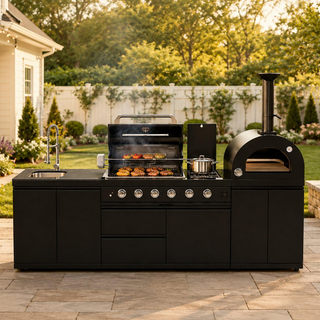 106" Propane BBQ Grill with Pizza Oven A87748