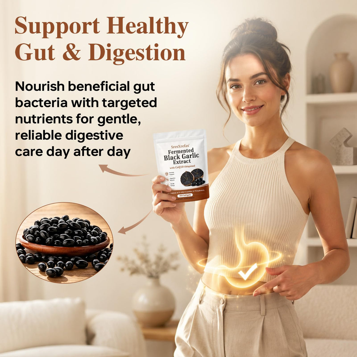Black Garlic Extract with CoQ10, 300 Softgels P81090