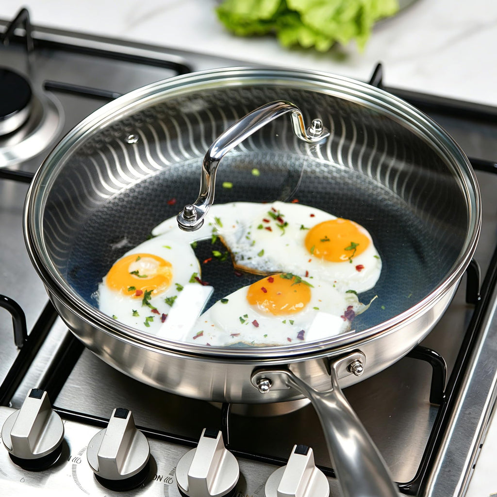 11 IN Glass Lid with Stainless Steel Handle J702