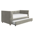 Gray Velvet Twin Upholstered Daybed with Trundle X62079