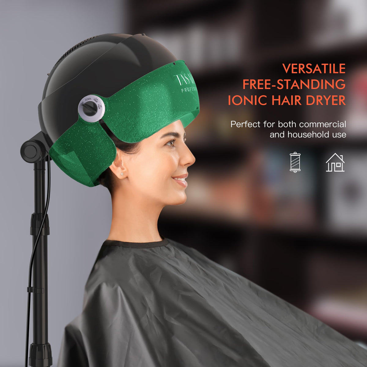 1875W Ionic Hooded Hair Dryer with 3 Temperature Settings T275