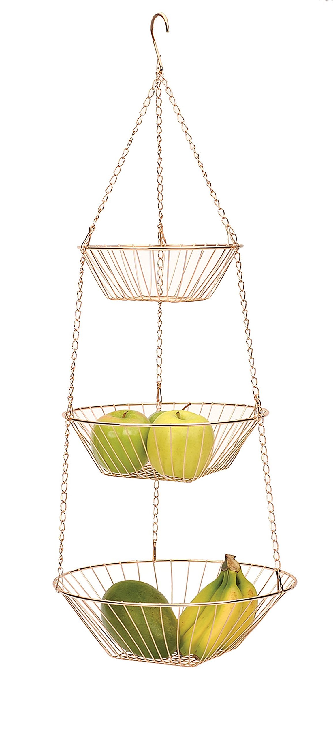3-Tier Copper Wire Hanging Baskets W282