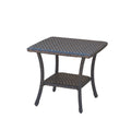 Brown Wicker Rattan 2-Tier Outdoor Coffee Table U30513