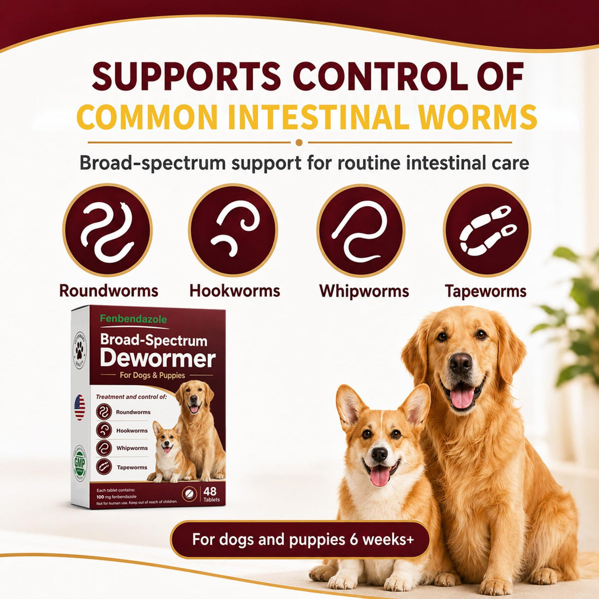 Dog & Puppies Dewormer Tablets W713915