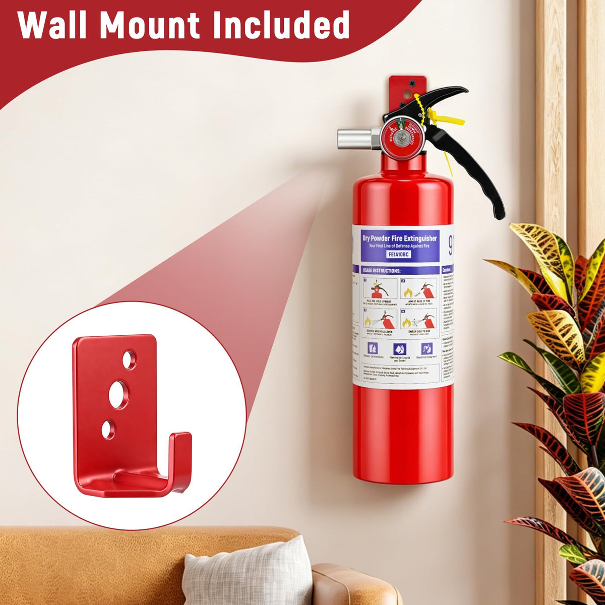 2 Pack 2.5LB ABC Dry Powder Fire Extinguisher Y126466