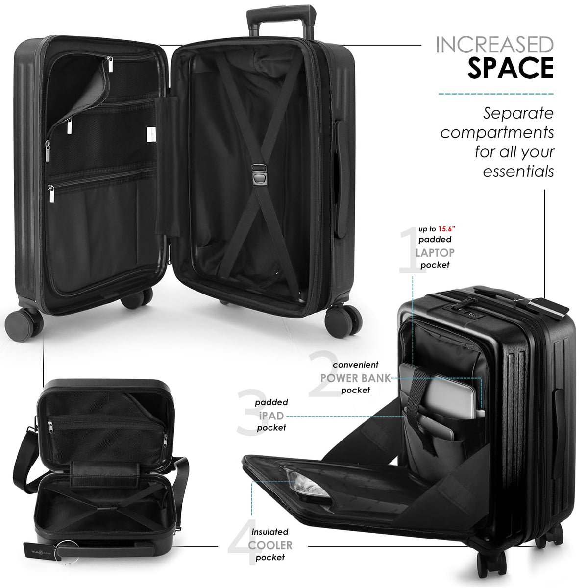 20 Inch Carry On Luggage with Wheels H31974