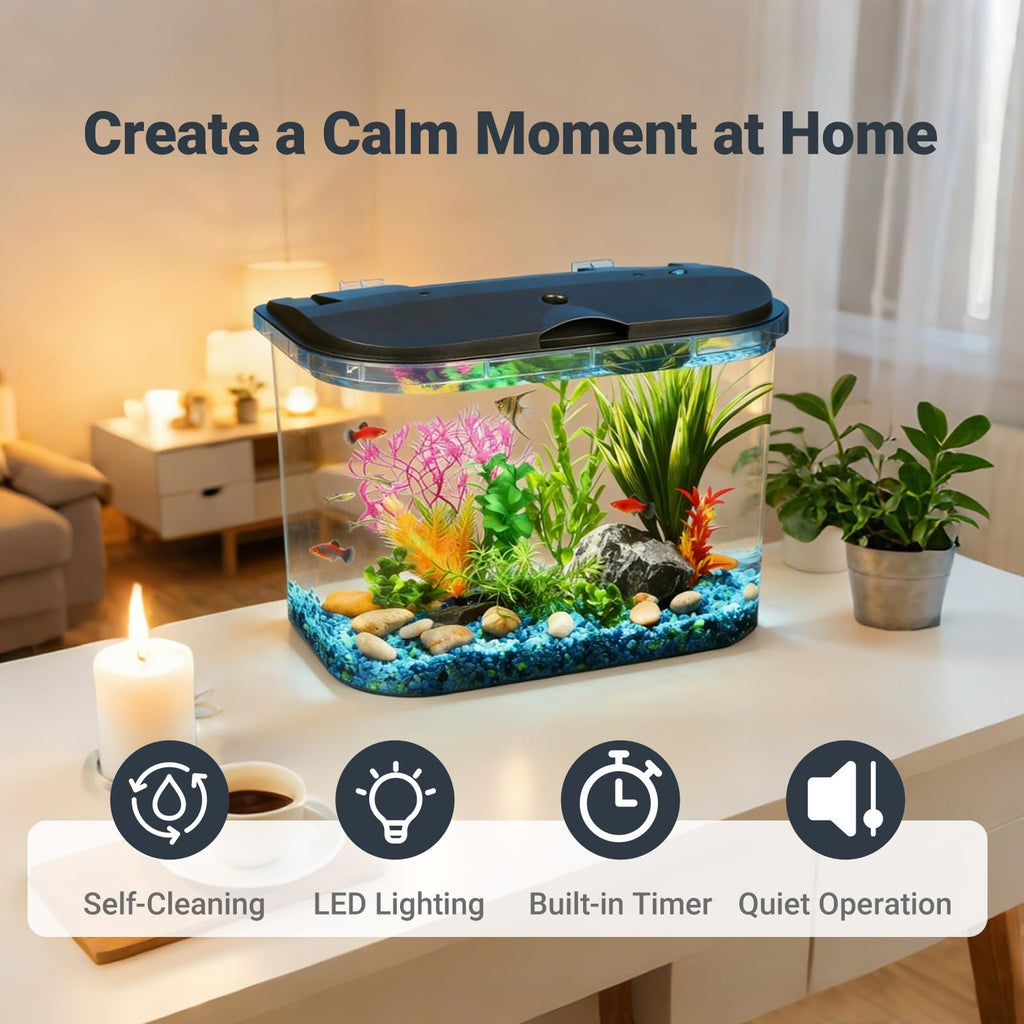 5-Gallon Aquarium Kit with LED Lighting and Power Filter Q190672