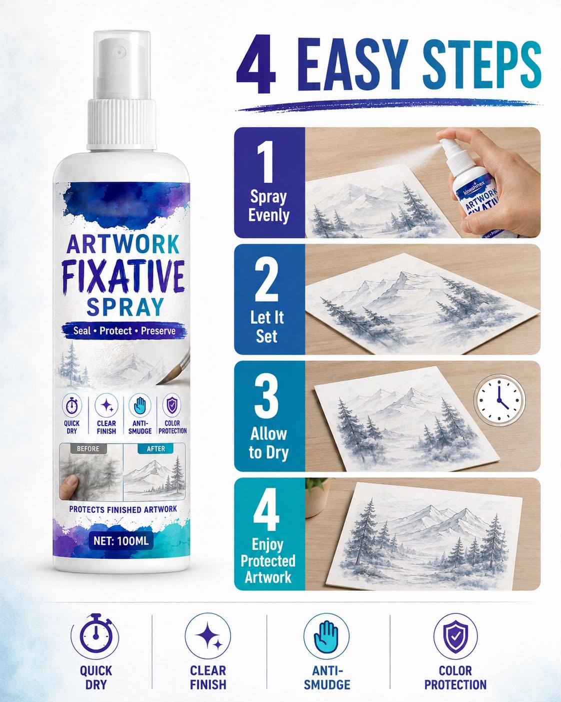 100ml Workable Fixative Spray J120