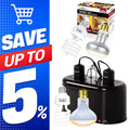 Dual Reptile Light Fixture & 100W Basking Spot Light with 26W UVA UVB Bulb Combo Pack I58502