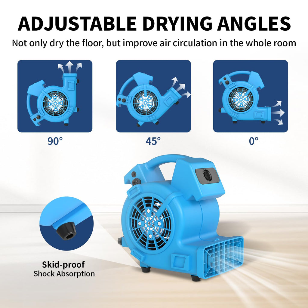 600 CFM Portable Air Mover Blower Fan with 3 Speeds F984