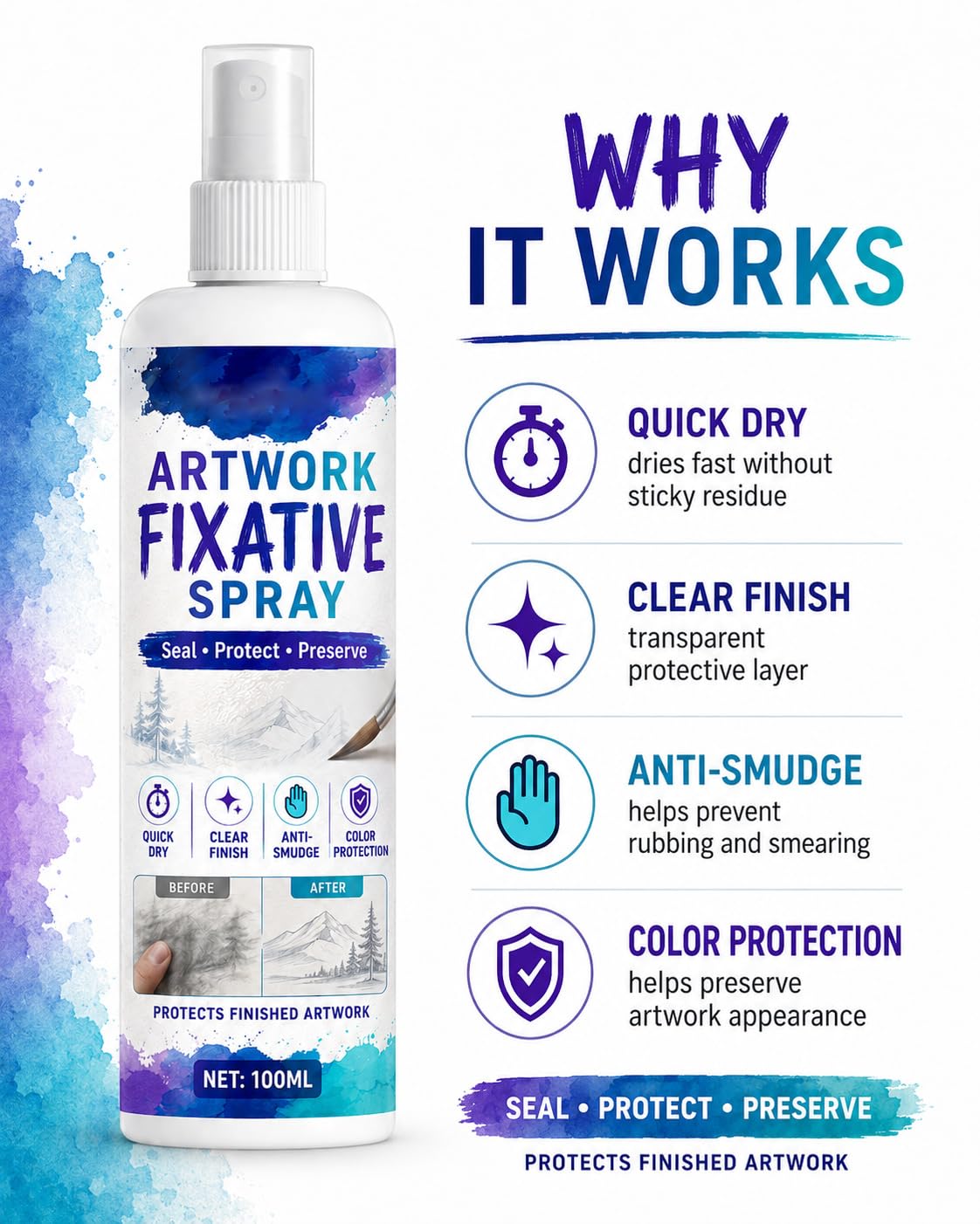 100ml Workable Fixative Spray J120