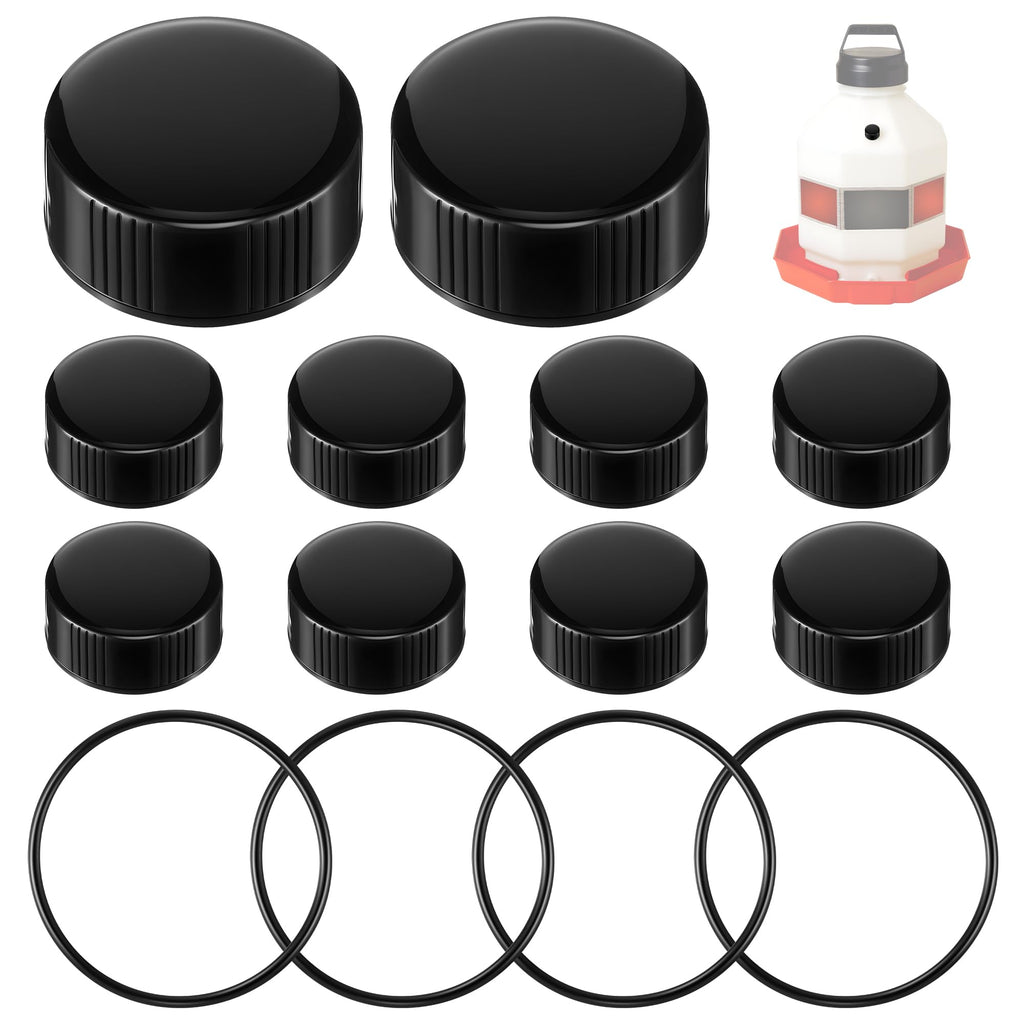 10 Replacement Cap 4 O Ring Black Poultry Waterer Part Q1859