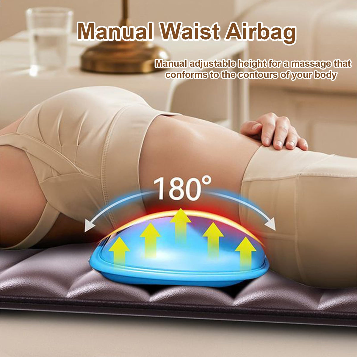 Brown Full Body Heating Massage Mat with Detachable Neck and Leg Massagers Z653322