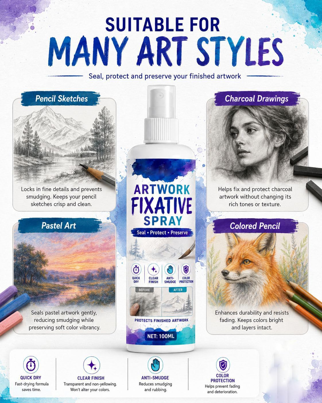 100ml Workable Fixative Spray J120