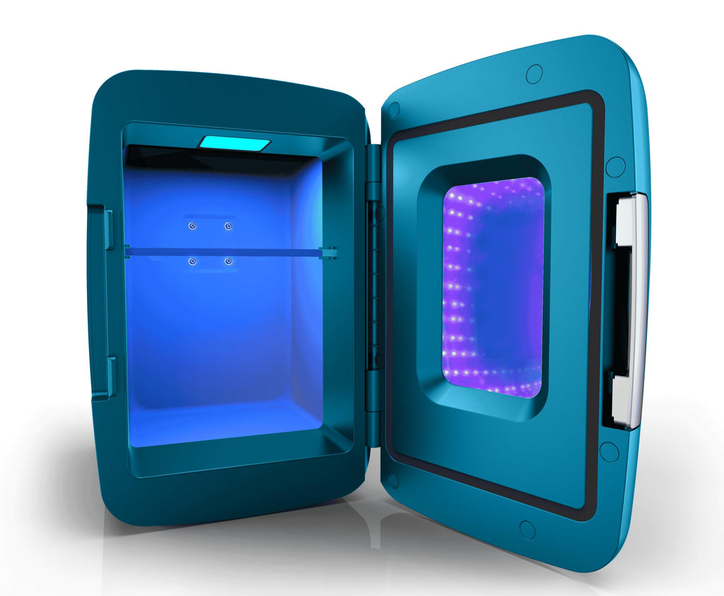 Gaming Light Up Mini Beverage Refrigerator 6 can 4 liters Blue T324876