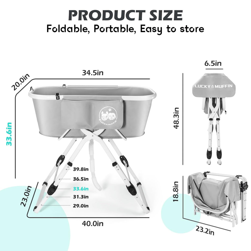 Portable Foldable Dog Bathtub 5 Adjustable Heights Z626